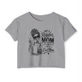 Funny cool mom crop top product mockup for moms with attitude and personality.