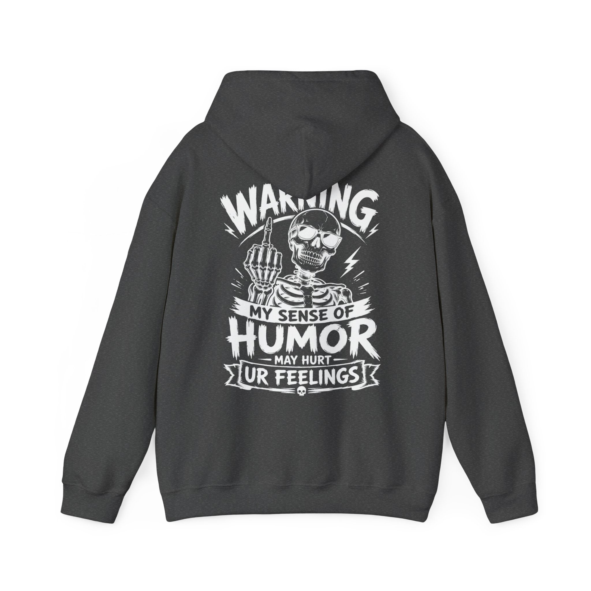 Graphic Back Print Skeleton With Middle Finger, Funny Dad Sweater, Warm And Cozy Pullover For Men