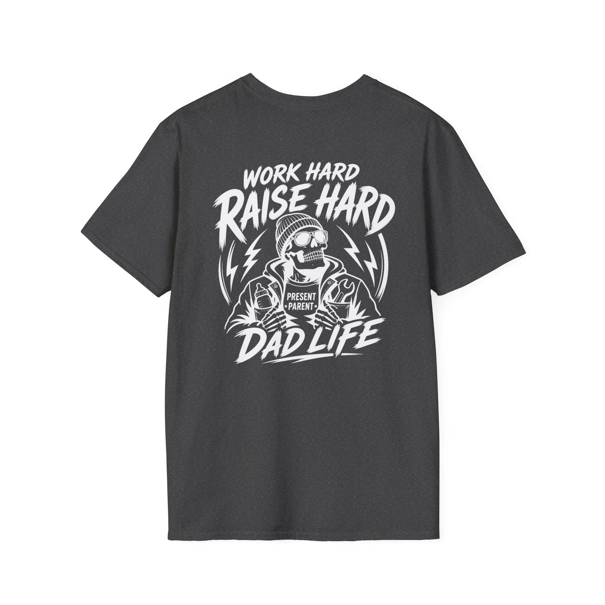 Mens Graphic Blue Collar Dad T-Shirt | Work Hard Raise Hard