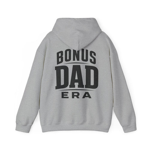 Bonus Dad Era hoodie mockup for meaningful blended family dad gifts.