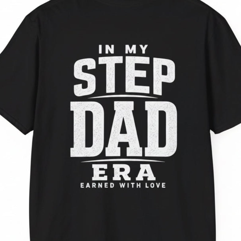 Men’s Step Dad Era shirt product image for bonus dads and blended family gifts.