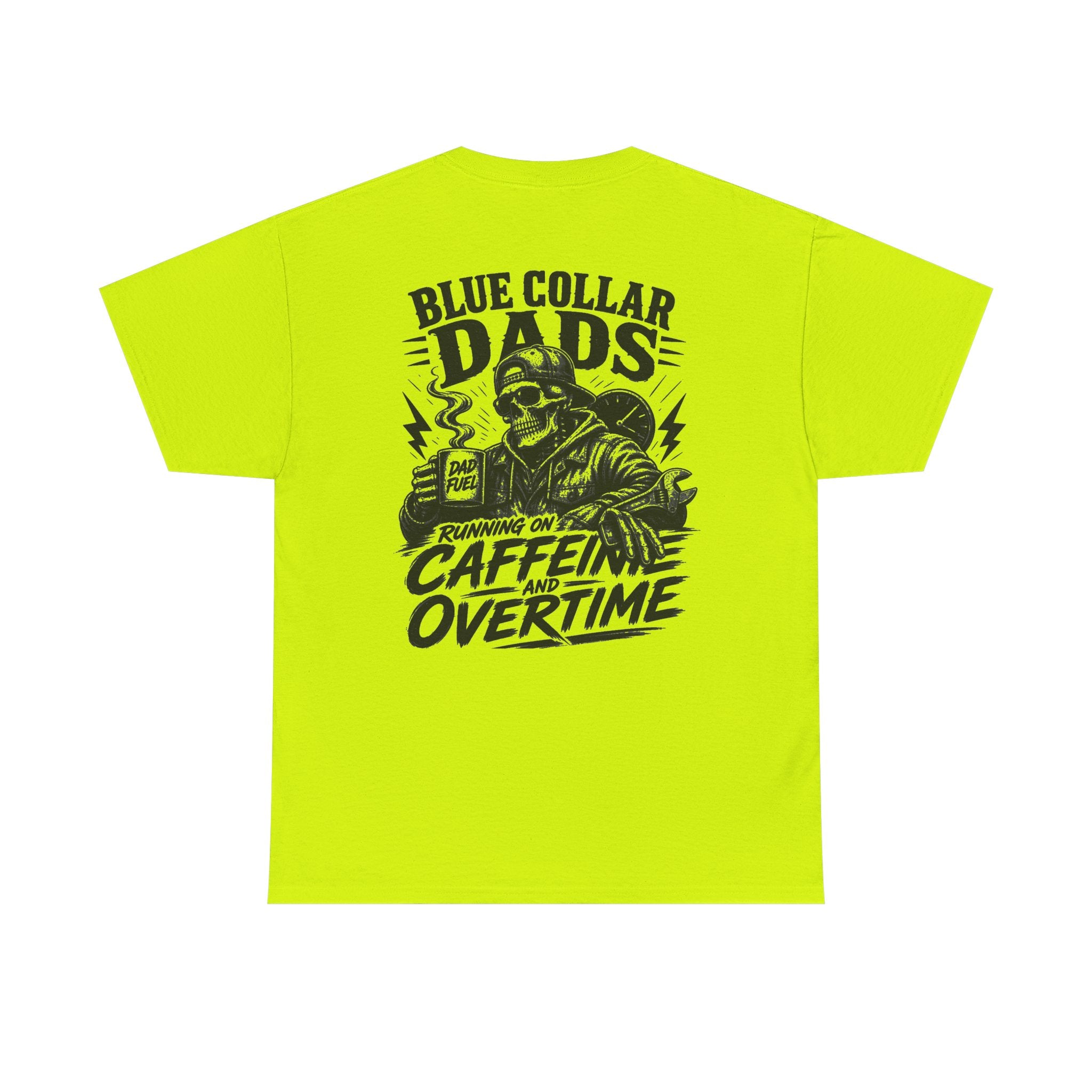 Blue Collar Dad Tee | Running on Caffeine & Overtime | Work Shirt Gift