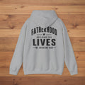 Gray Fatherhood hoodie product image for hardworking dads and meaningful Father’s Day gifts.