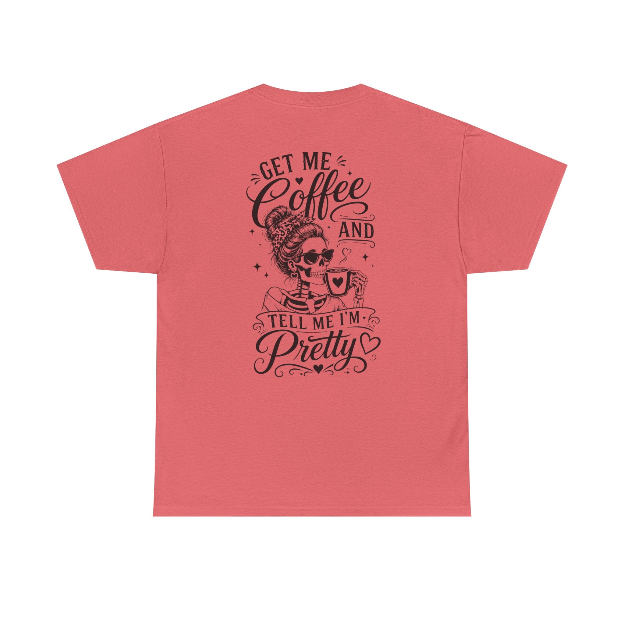 Funny coffee lover tee product mockup for women who run on caffeine.