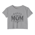 Bonus Mom Lifestyle Crop Top | Checkerboard MOM Graphic Tee