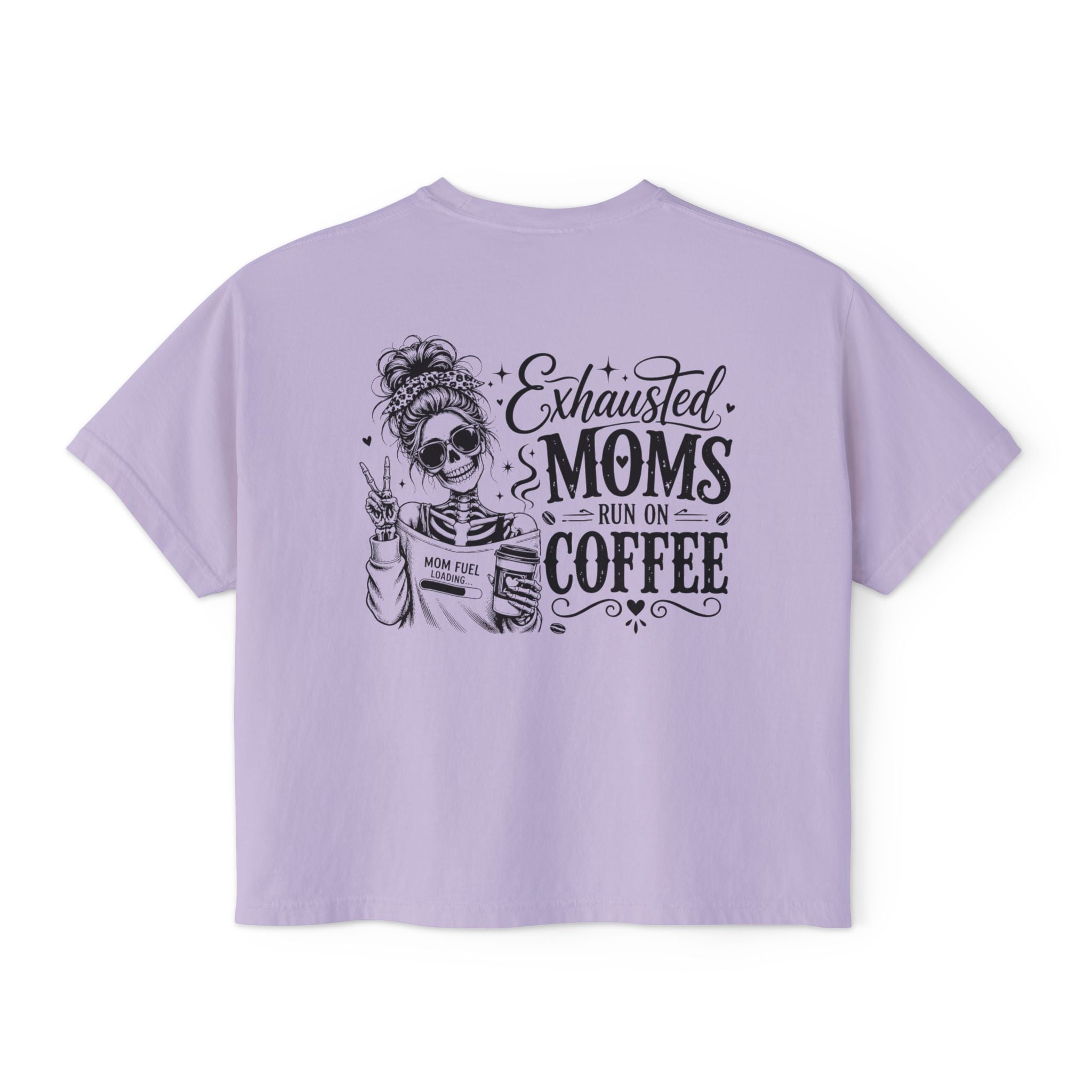 Funny tired mom gift shirt product image for new moms, busy moms, and coffee moms.