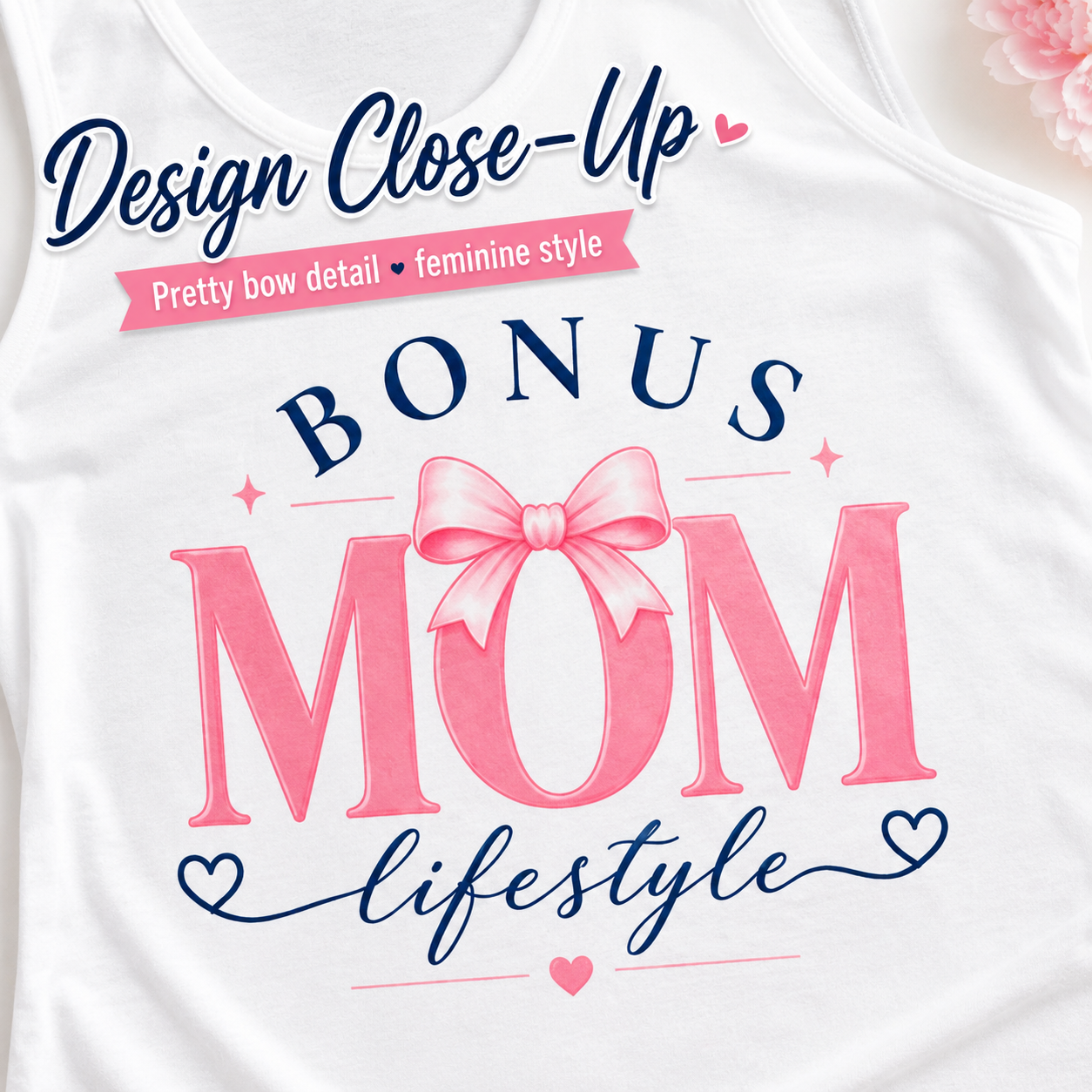 Stepmom appreciation tank top product mockup for blended family gift shoppers.
