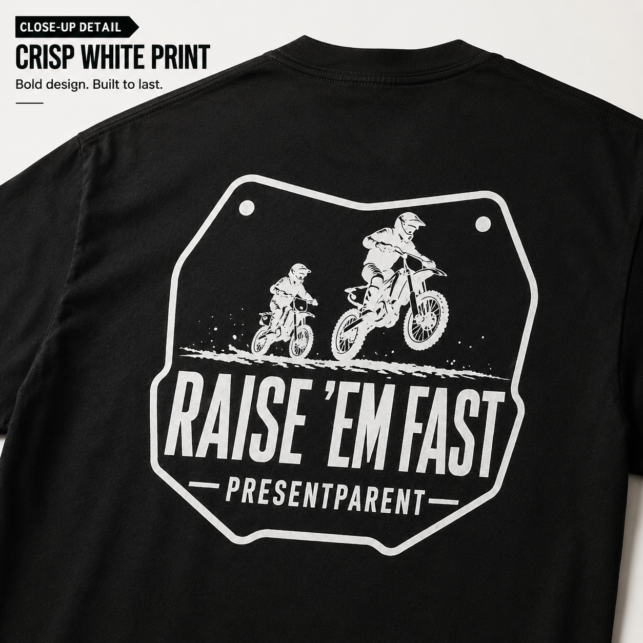 Father’s Day gift shirt product image for motocross dads and dirt bike dads.