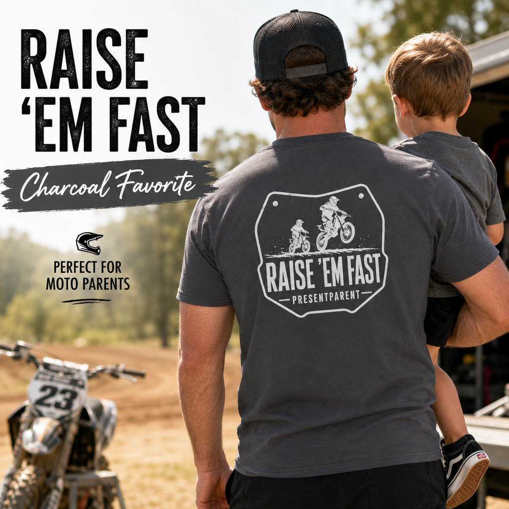 Motocross Dad shirt alternate product mockup with dad graphic tee design.
