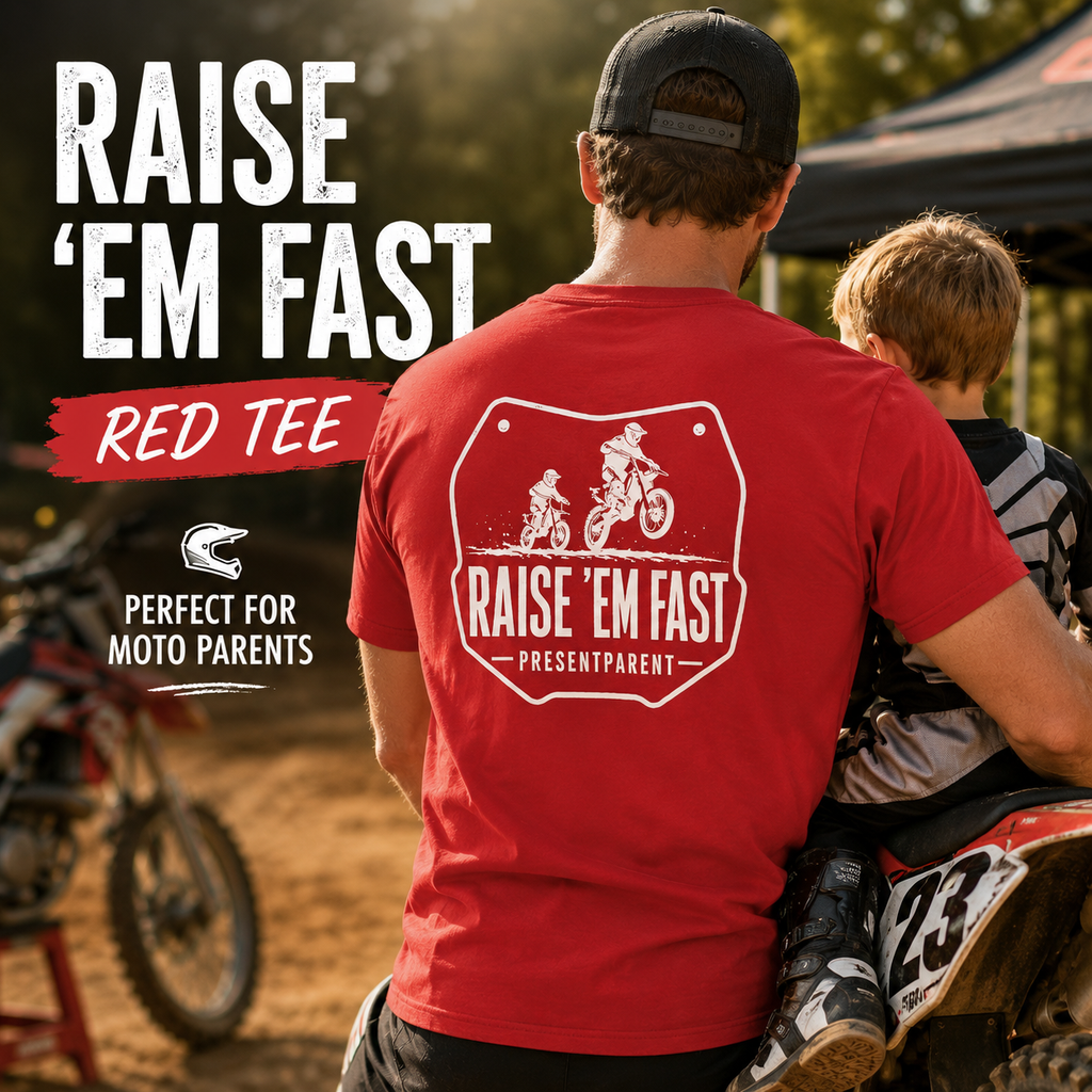 PresentParent Motocross Dad shirt product image for Father’s Day dirt bike dad gifts.