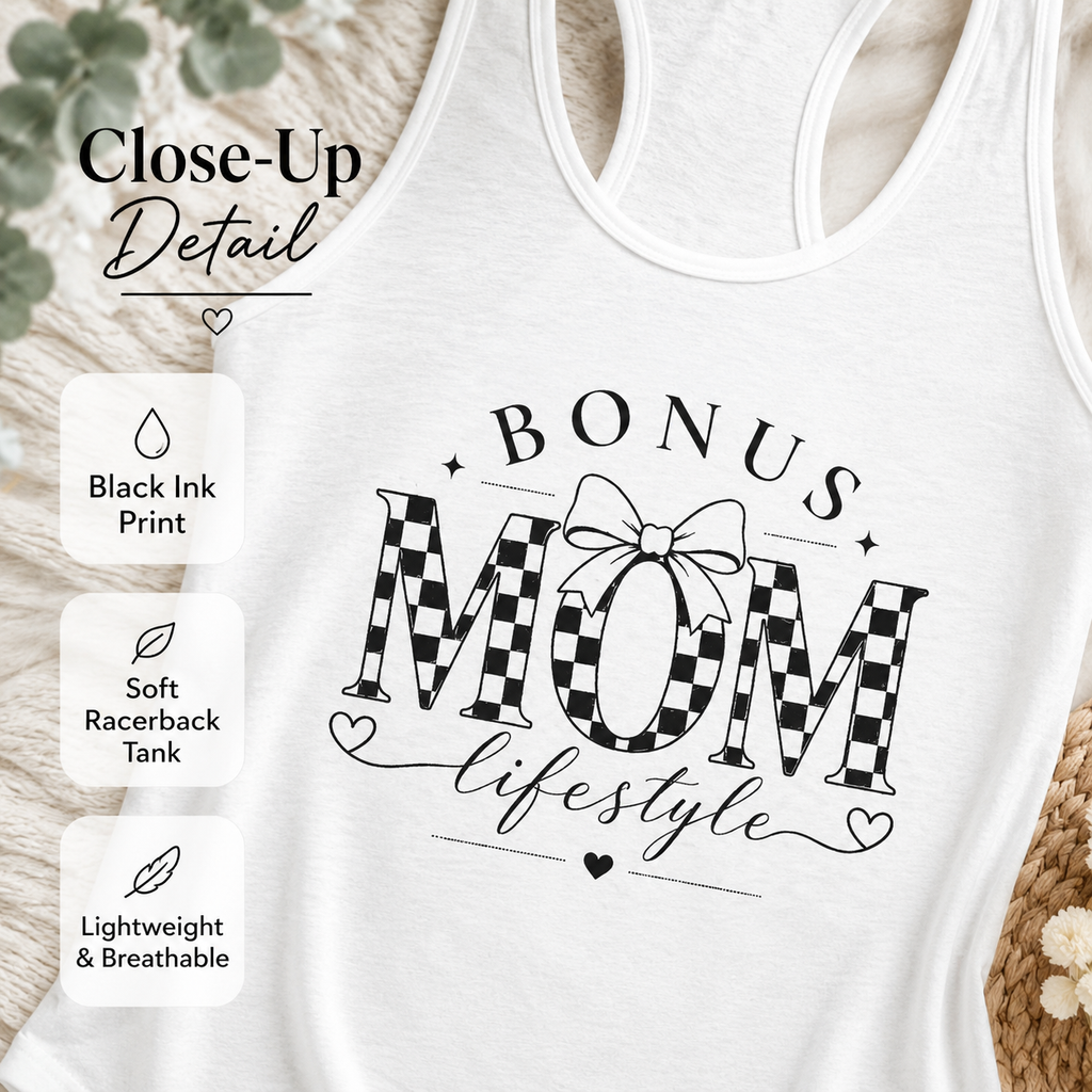 Bonus Mom tank top product image for blended family mom gift ideas