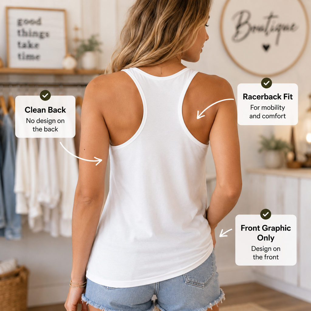 Bonus Mom tank top color option with heartfelt family message design