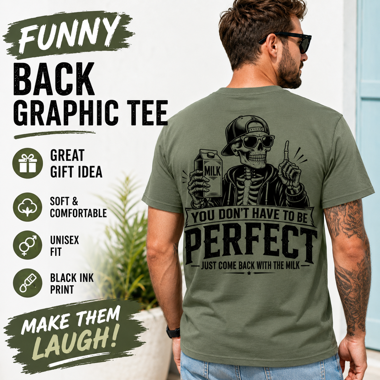 You Don’t Have to Be Perfect shirt product detail image for dad gifts.