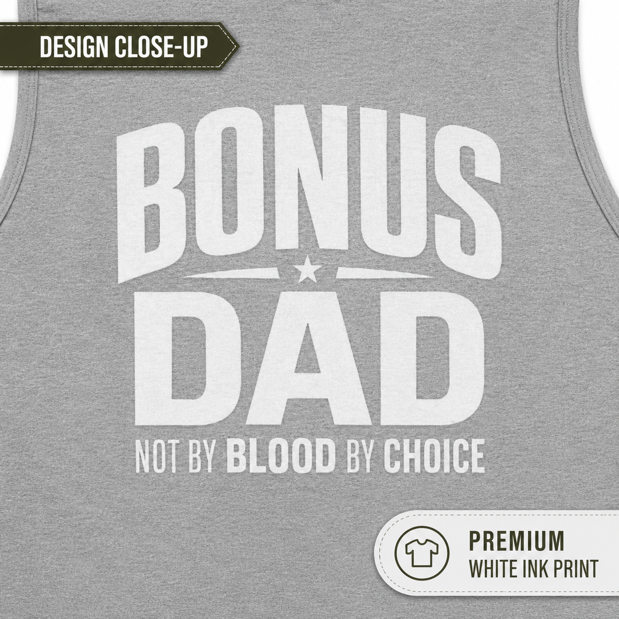 Bonus Dad Tank Top, Not By Blood By Choice Shirt, Stepdad Gift, Bonus Dad Gift for Him, Fathers Day Tank Top