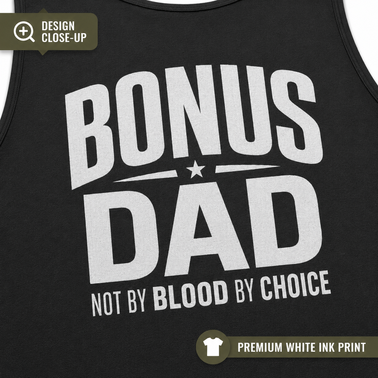 Bonus Dad Tank Top, Not By Blood By Choice Shirt, Stepdad Gift, Bonus Dad Gift for Him, Fathers Day Tank Top