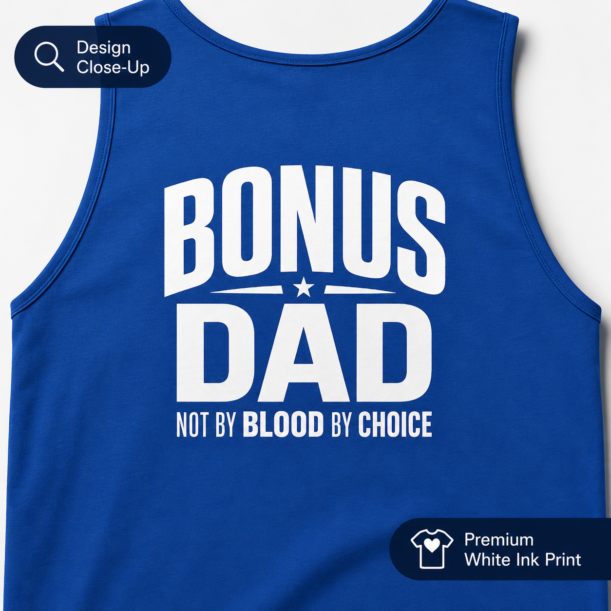 Bonus Dad Tank Top, Not By Blood By Choice Shirt, Stepdad Gift, Bonus Dad Gift for Him, Fathers Day Tank Top