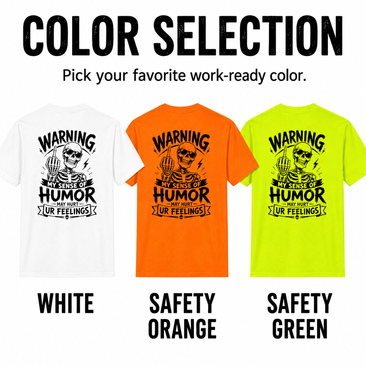 Funny contractor shirt with large back print and everyday crewneck fit
