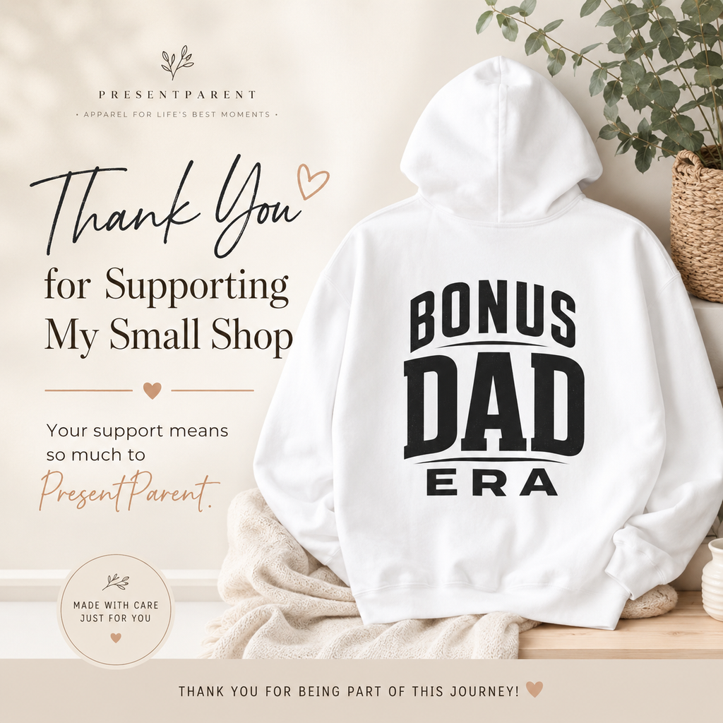 Bonus Dad Era hoodie color option image for stepdad appreciation gifts.