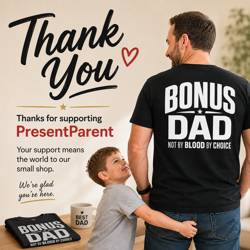 PresentParent Not By Blood By Choice shirt product image for blended family dads.