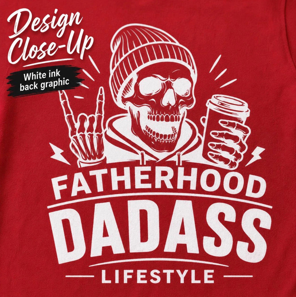 Men's Dad-Ass Lifestyle Fatherhood T-Shirt | Funny Skull Graphic Tee | Father's Day Gift