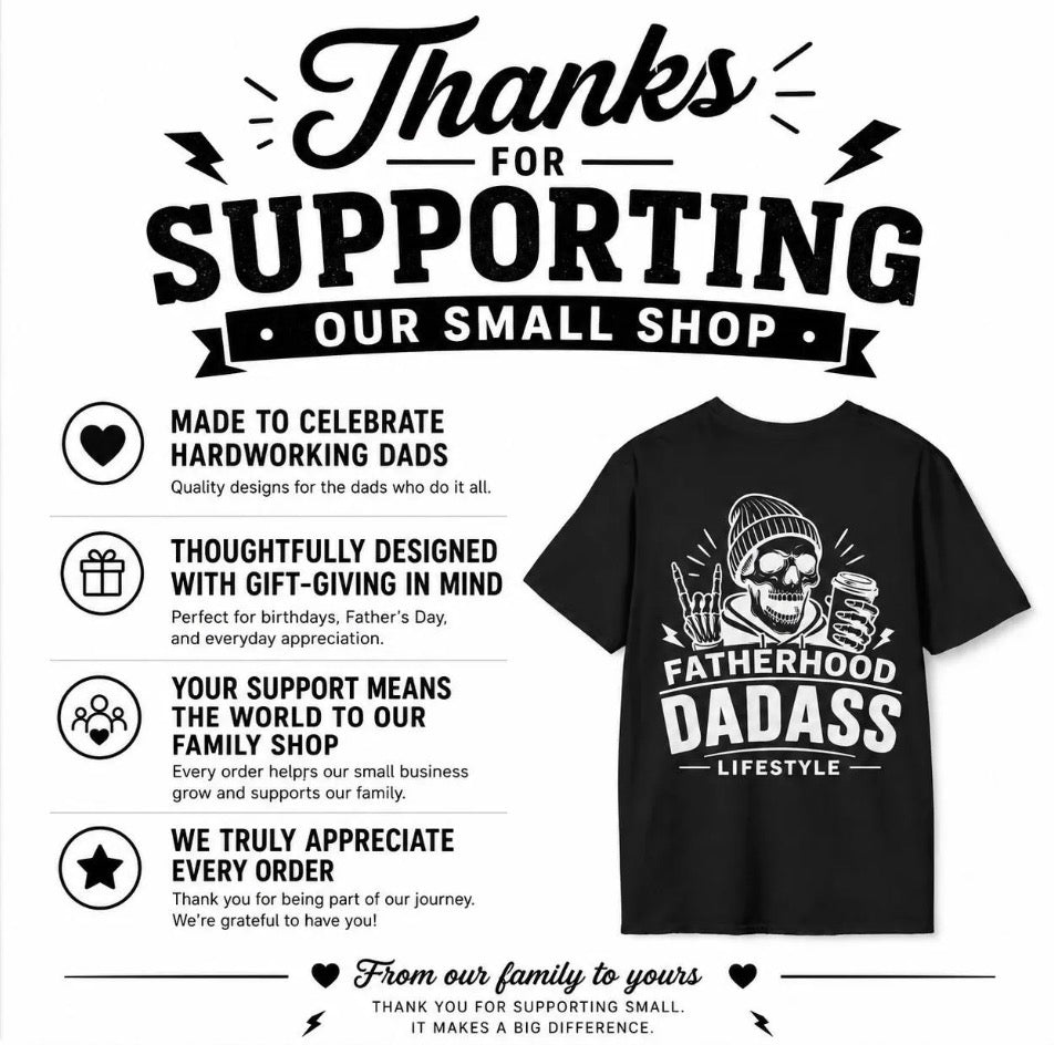 Men's Dad-Ass Lifestyle Fatherhood T-Shirt | Funny Skull Graphic Tee | Father's Day Gift
