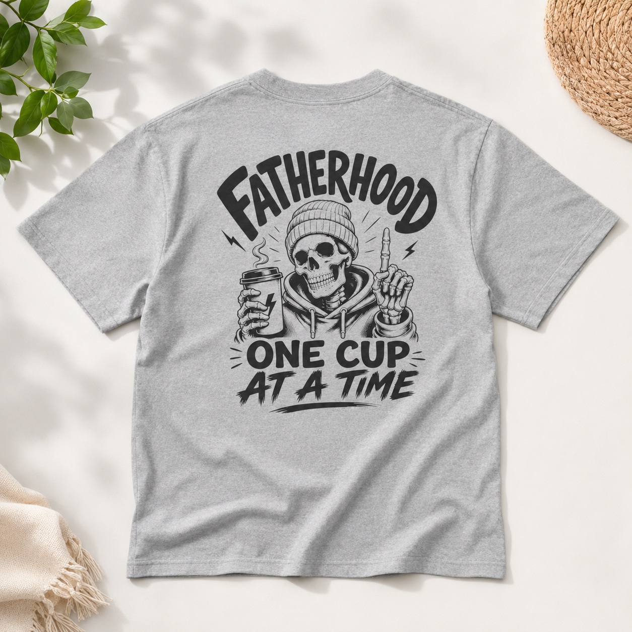 Coffee Dad Lifestyle t-shirt product image with back print for fathers.