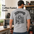 Fatherhood One Cup At A Time Back Print Tee With Skeleton Graphic