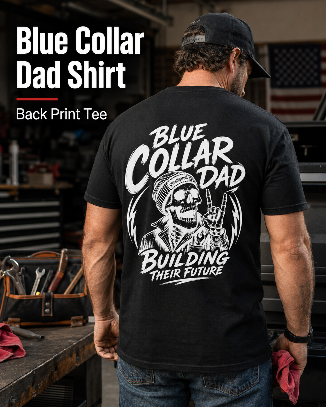 Blue Collar Dad T-Shirt — 'Building Their Future' Construction Dad Shirt