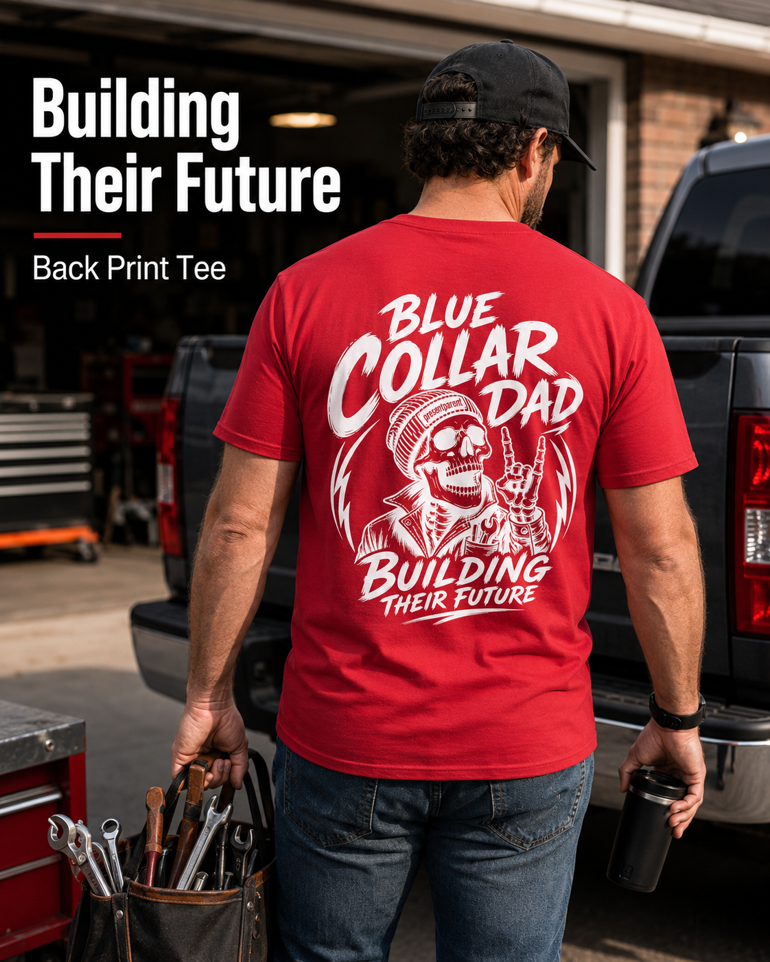 Blue Collar Dad T-Shirt — 'Building Their Future' Construction Dad Shirt