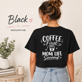 Funny Coffee Mom Gift Idea, Coffee First Mom Life Second, Cute Mom Gift, Presentparent, Tired Moms Club, Womens Graphic Crop Top Tee Shirt,