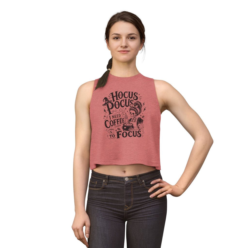 Coffee lover Halloween crop tank product image for casual weekends and errands.