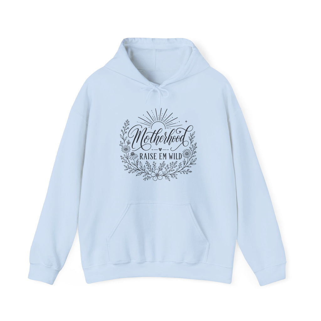 Light pink Raise Em Wild Mom Hoodie gift for new moms expecting moms and mamas