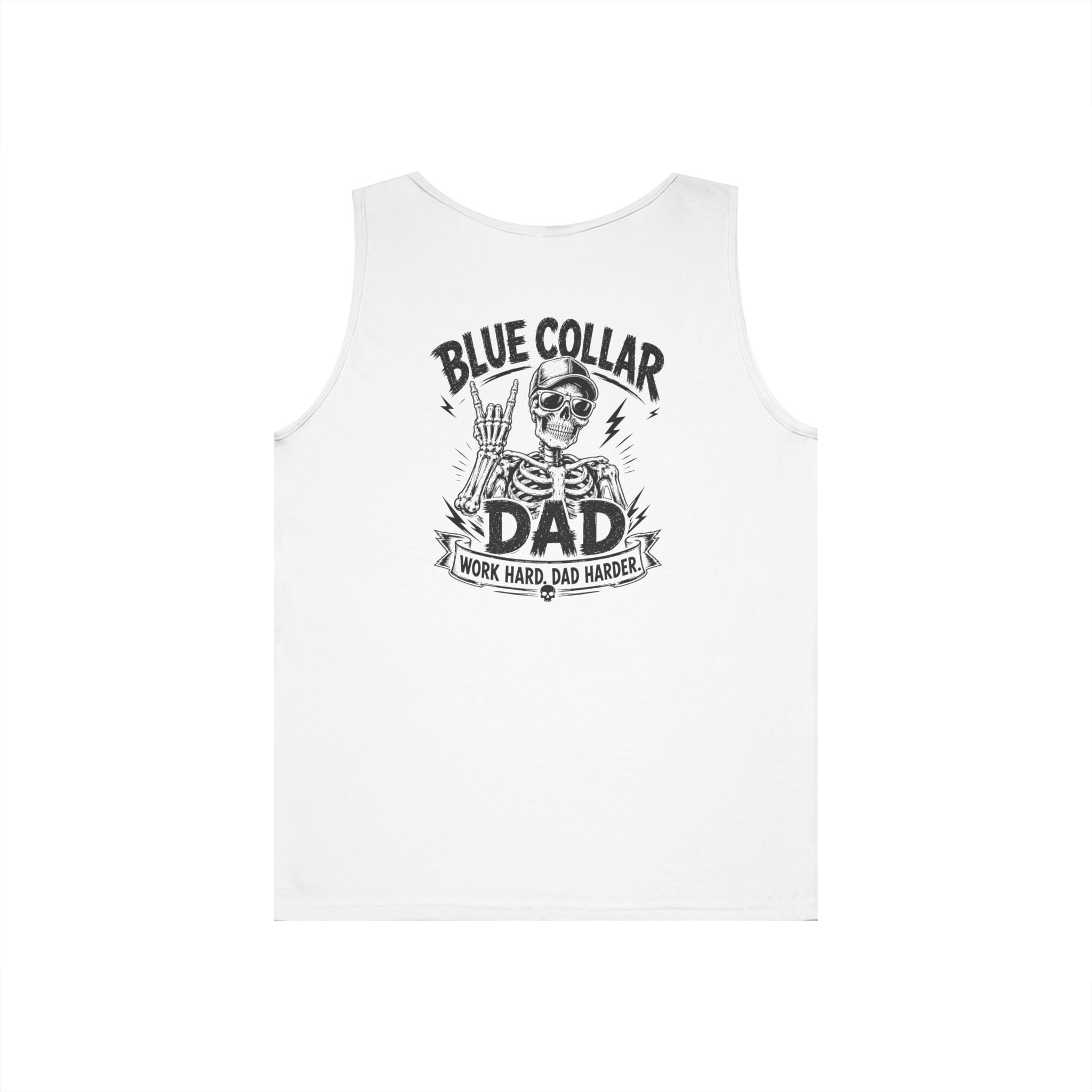 Blue Collar Dad Tank Top, Fathers Day Gift for Dad, Working Dad Shirt, Mens Shirts, Funny Skeleton Dad Tank, Mens Sleeveless Shirt, Dad Gift