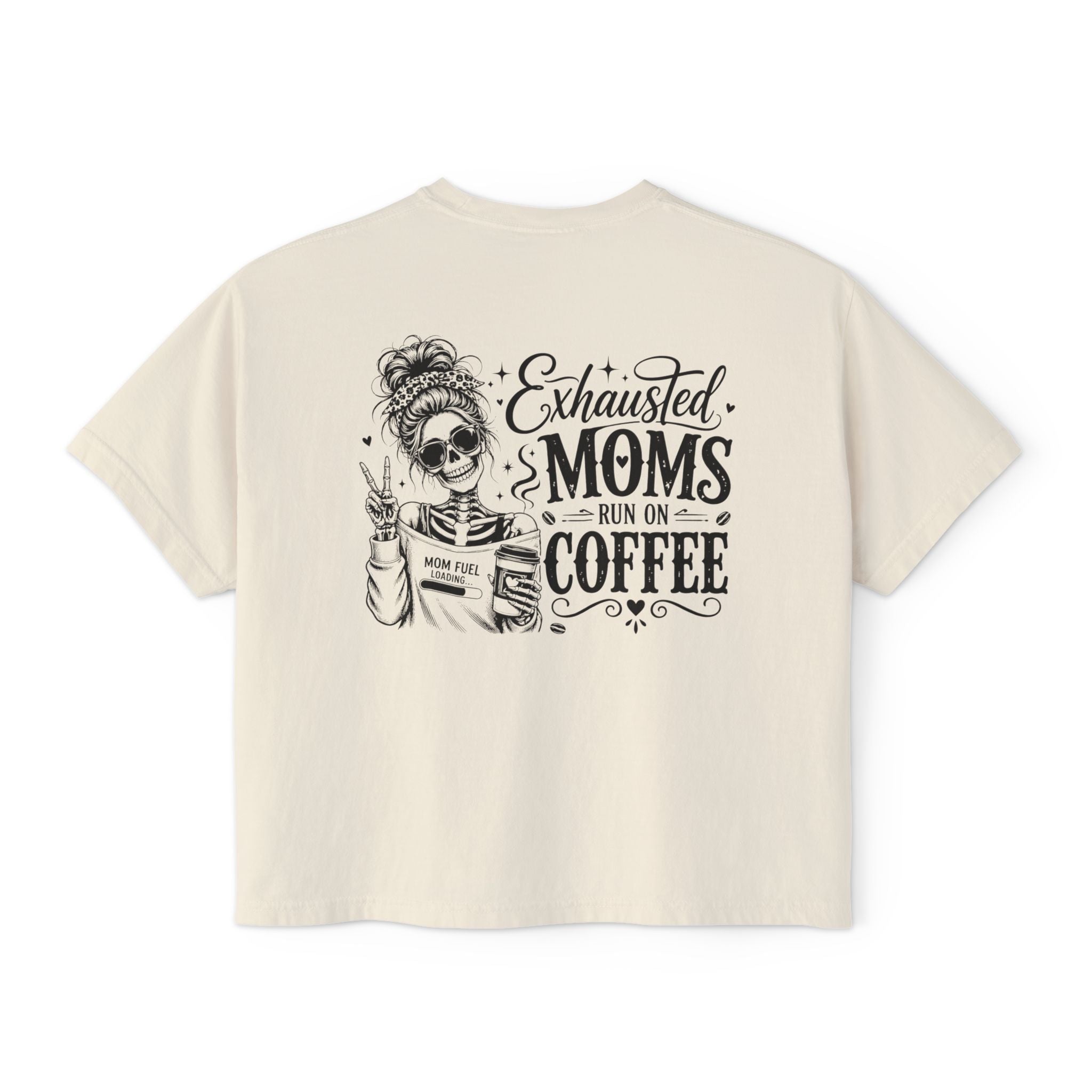 Funny coffee mom shirt product mockup for busy mamas who run on caffeine and chaos.