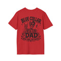 Blue Collar Dad T-Shirt | Work Hard Dad Harder | Funny Fathers Day Gift for Men