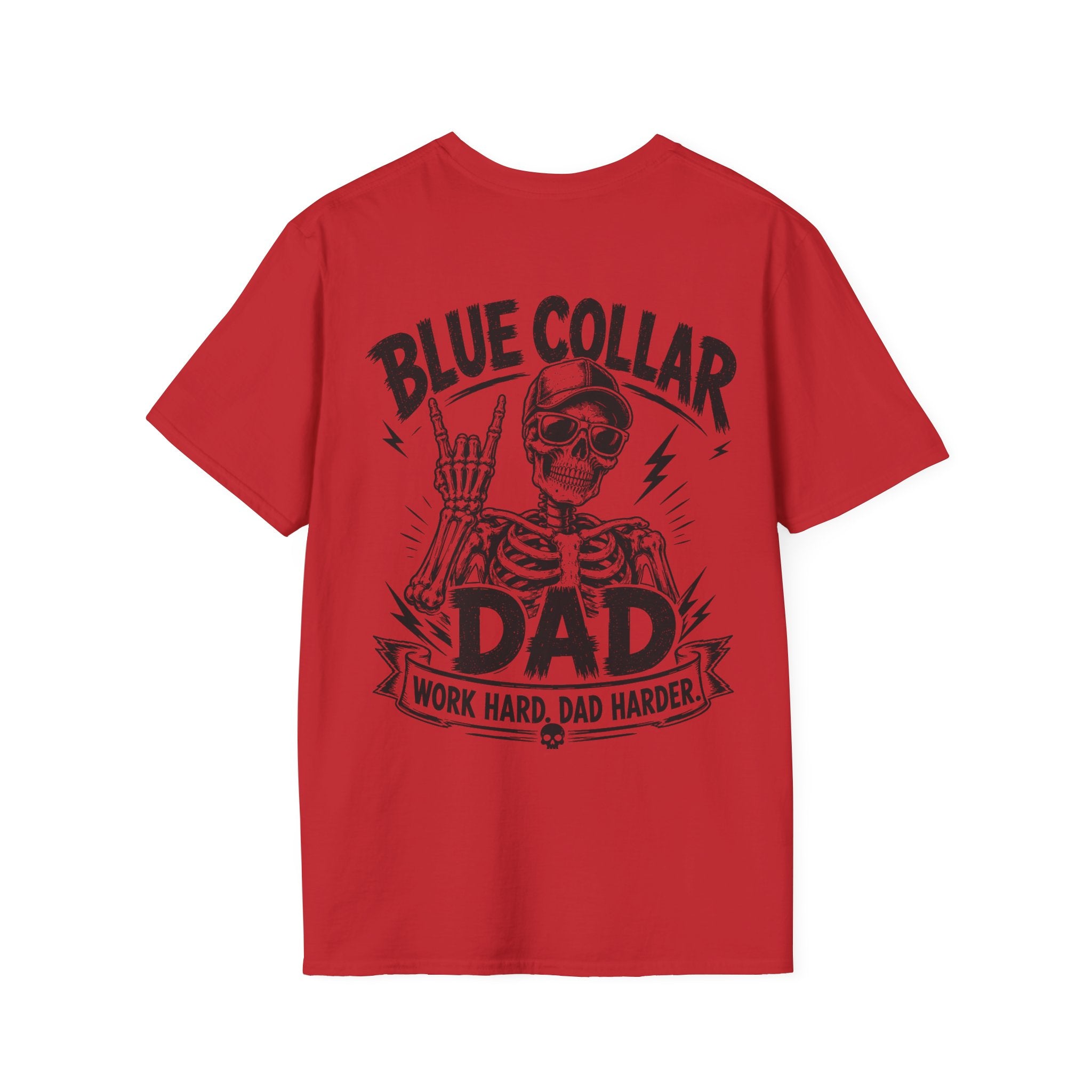 Blue Collar Dad T-Shirt | Work Hard Dad Harder | Funny Fathers Day Gift for Men
