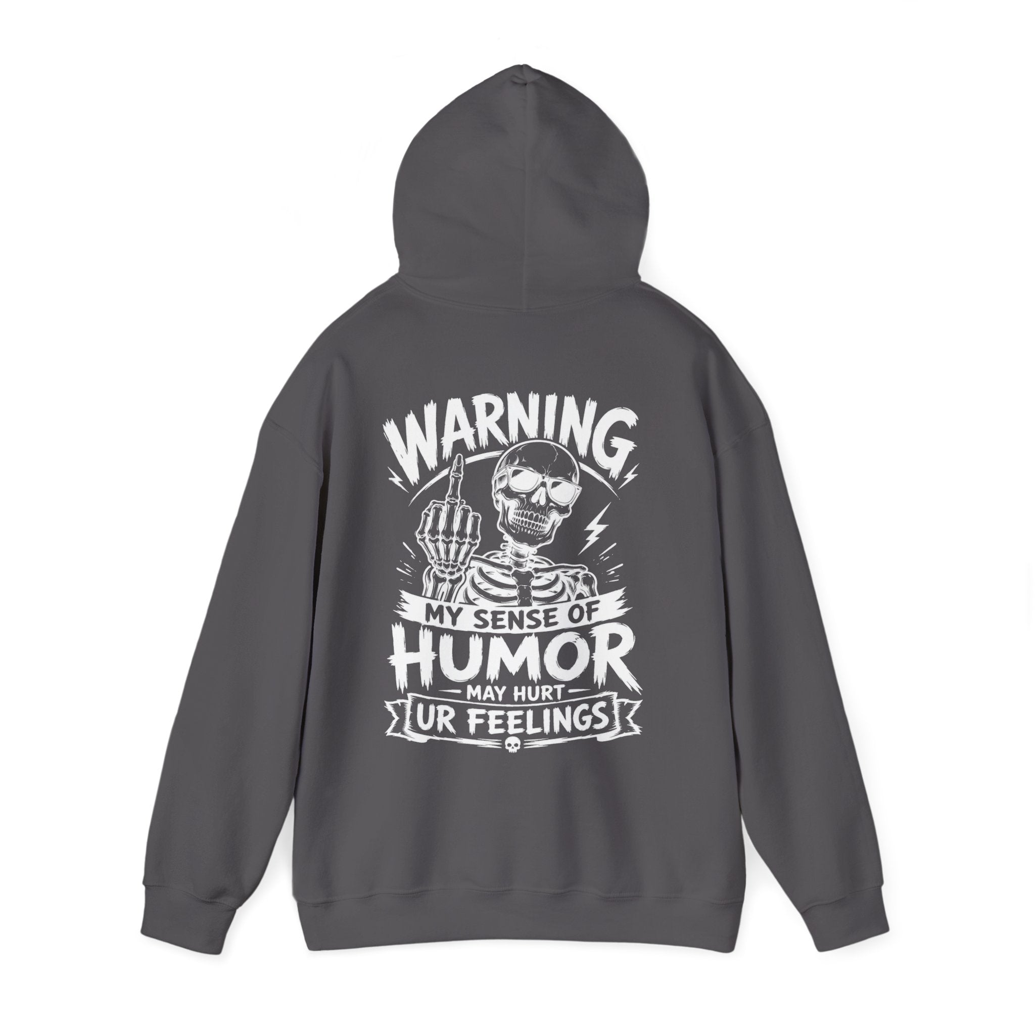 Graphic Back Print Skeleton With Middle Finger, Funny Dad Sweater, Warm And Cozy Pullover For Men