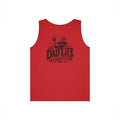 Funny dad tank top product image featuring skeleton holding beer graphic.