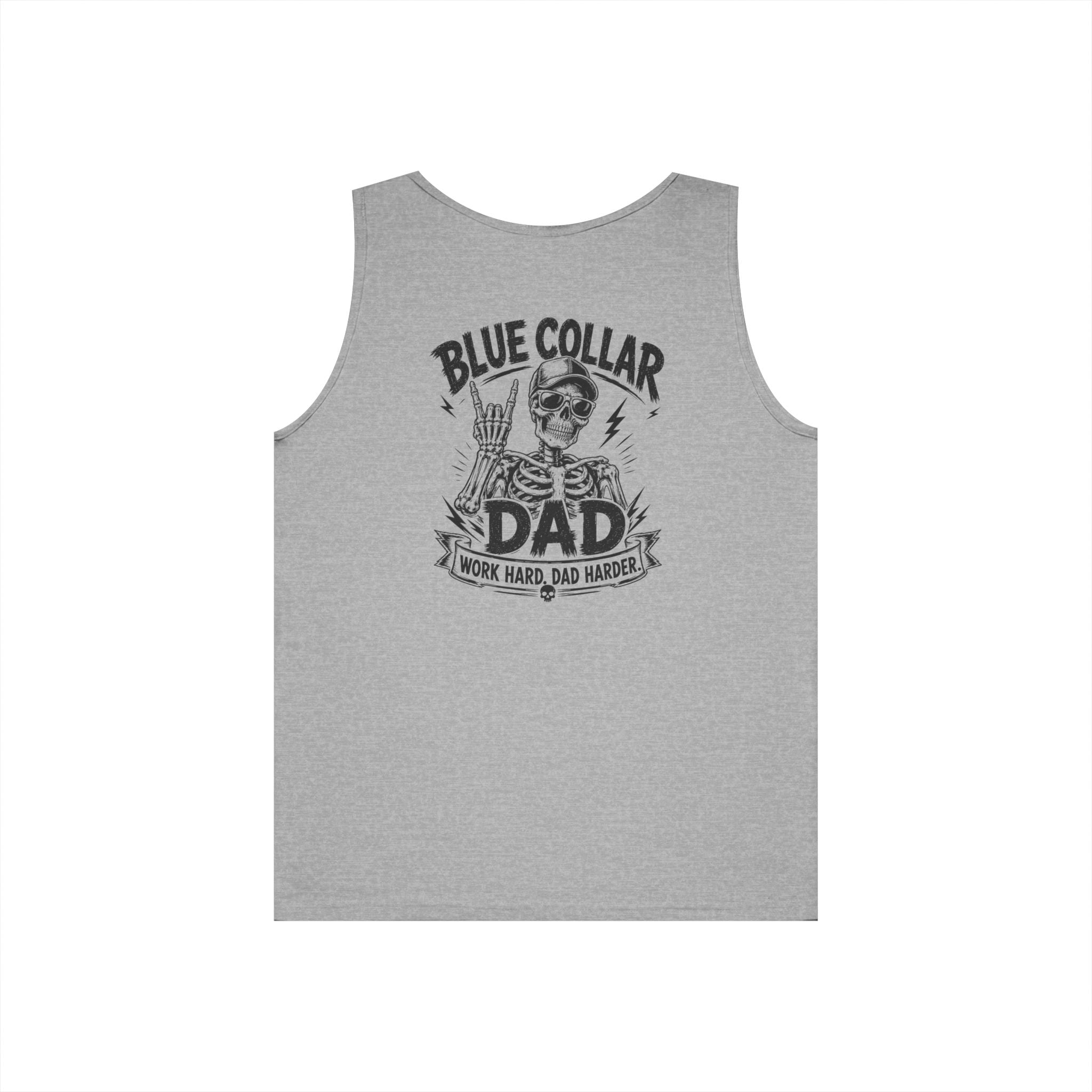 Blue Collar Dad Tank Top, Fathers Day Gift for Dad, Working Dad Shirt, Mens Shirts, Funny Skeleton Dad Tank, Mens Sleeveless Shirt, Dad Gift