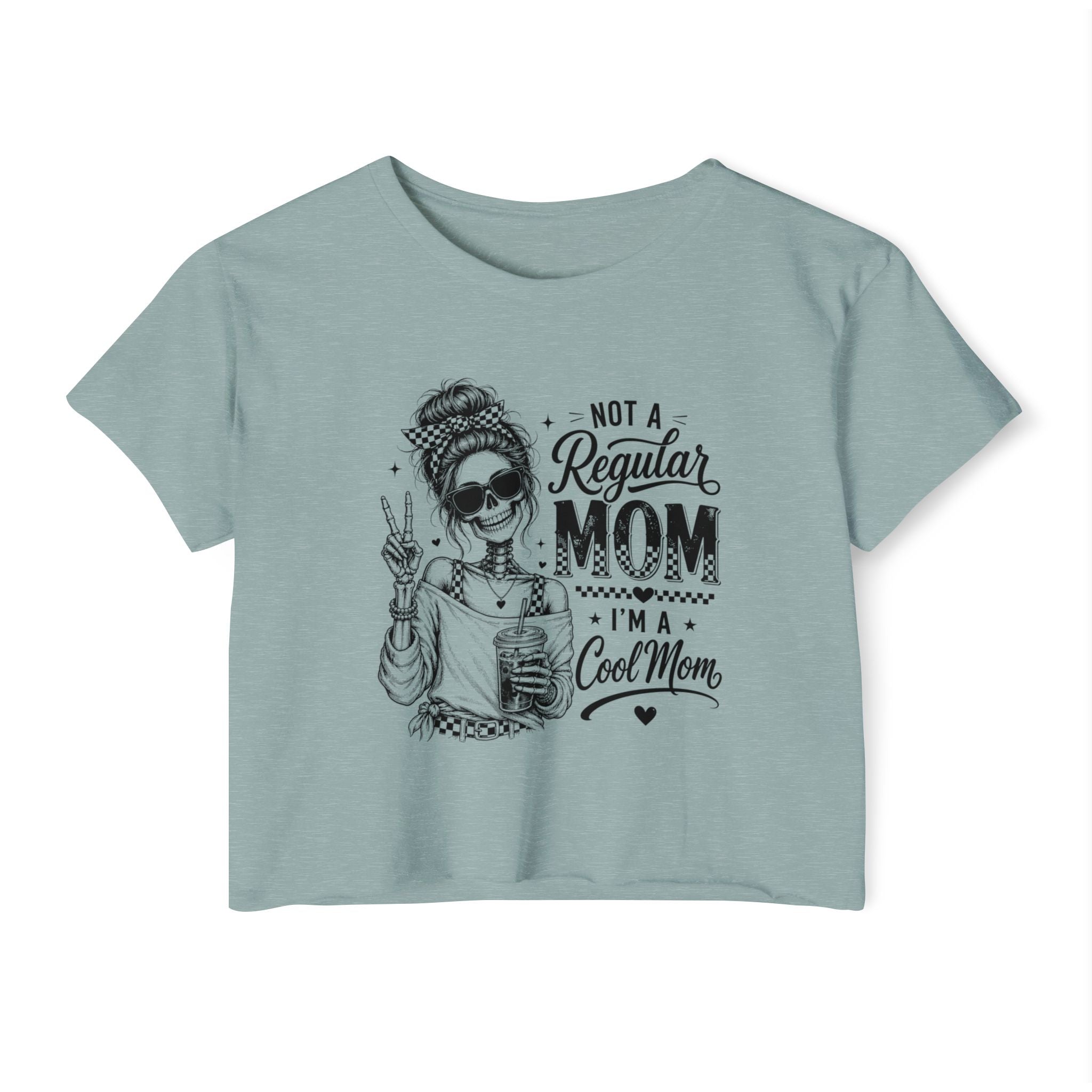 Rocker mom crop top product image for concerts, coffee runs, and casual weekends.