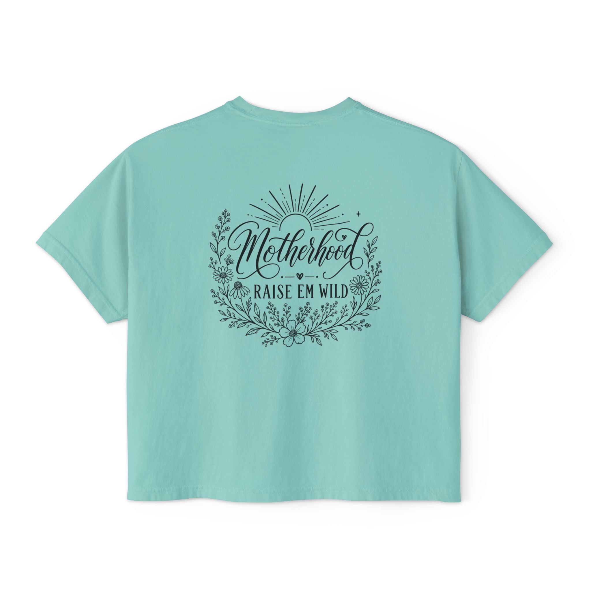 Motherhood Raise Em Wild Shirt, Boho Mom Tee, Back Print Mama Shirt, Floral Motherhood Shirt, Gift for Mom, Cute Mom Life Shirt